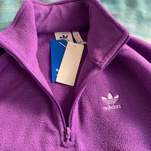 NWT ADIDAS PURPLE QUARTER ZIP FLEECE, M SOLD OUT